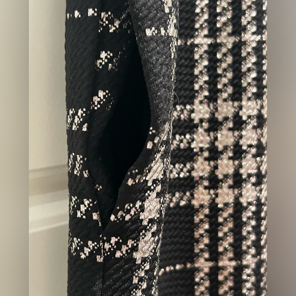 NY&CO Palazzo Pant Black Plaid Metallic 7th Avenue - Picture 2 of 15